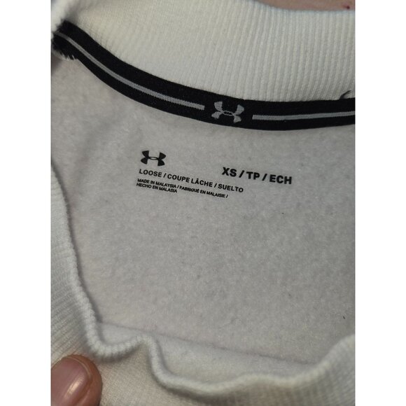 Under Armour Womens Oversized White XS Loose Fit Sweatshirt - Picture 5 of 9